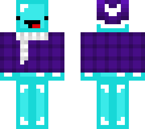 christmas - skeppy in purple flannel shirt, hat and white scarf