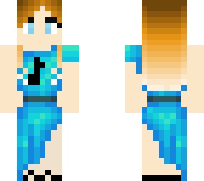 music girl in blue dress