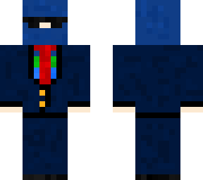 blueberry ninja tuxedo with silver beretta 92 sidearm.