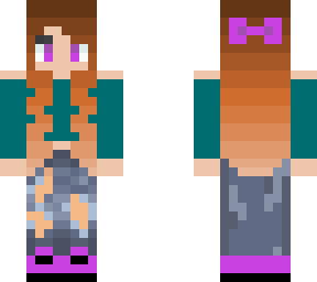 cute headphone and bow blue and purple girl