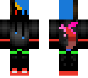 new skin with blue hair and a black body