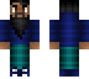 long black beard - blue hoodie - cyan pants