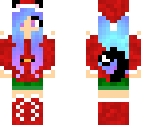 purple blue hair christmascat girl