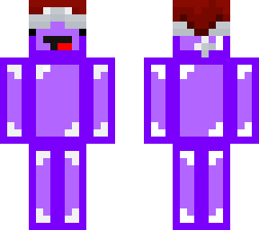purple skeppy with santa hat