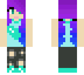 casual girl skin with pigtails