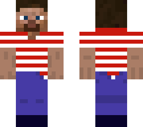 steve with red stripe and white stripe