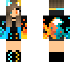 cute girl with blue and brown hair and cute