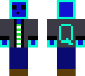 blue slime in a suit