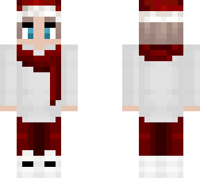 christmas - dude in white sweater - red scarf and hat