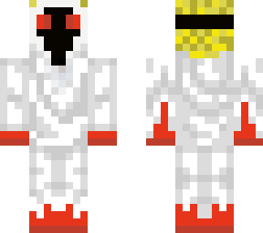 entity303 with blonde hair, fire hands and fire feet