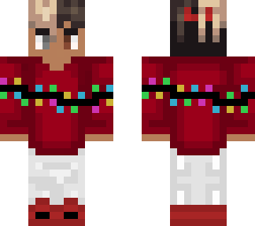male - gucci hair - christmas red shirt - fairy lights