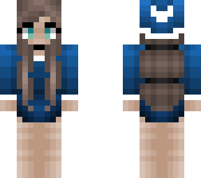 christmas - blue ice outfit and hat - rubber banded hair