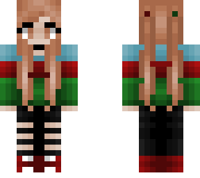 christmas - blue red and green ugly sweater - ginger pigtail