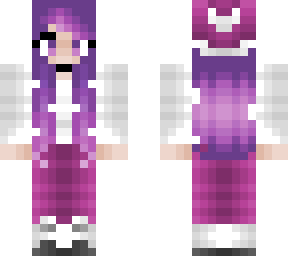 cleora - christmas w/ hat - purple fade pink hair - white and pink outfit