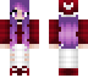 cleora - christmas w/ hat - purple fade pink hair - white pants
