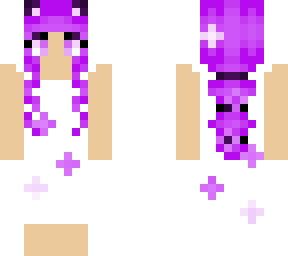 girl w/ purple hair and dress
