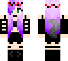 goth wolf girl purple hair