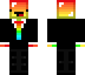 rainbow derp with a suit  and rainbow hands