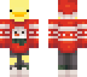 duck in snowman sweater
