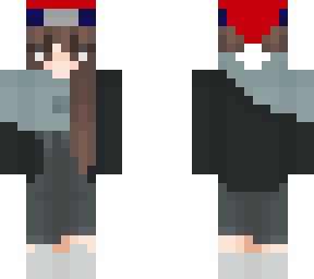 brown hair w/ naruto headband + naruto hoodie & christmas hat