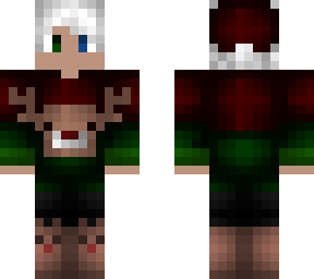 christmas - red and green mix - white hair and santa hat