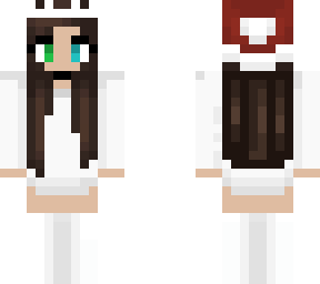 christmas - white outfit - brunette - santa hat and crown