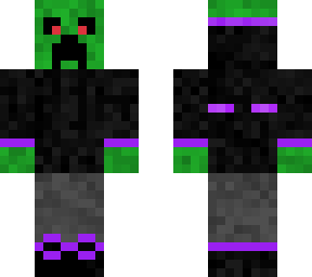 a creeper in a enderman hodie