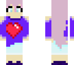 pink haired heart girl