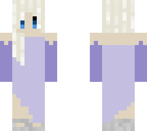 blonde girl wearing purple dress with gloves