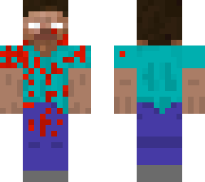 herobrine but his clothes  have blood all over them