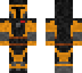 orange and black mandolorian