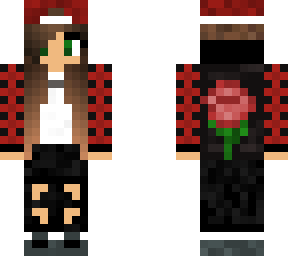 red flannel with rose on back tomboy