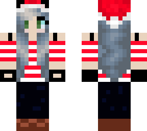 christmas blue cat girl