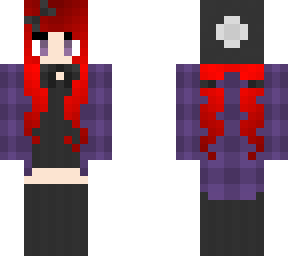 purple plaid redhead girl
