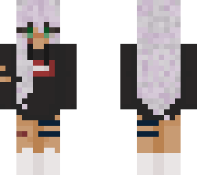 baddie girl white hair added garter leg piece