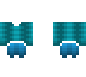 outfit base - cyan croptop w/ long sleeves - shorts