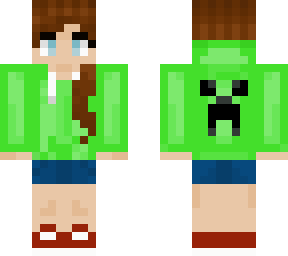 green creeper hoodie girl