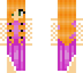 orange hair purple dress