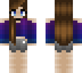 purple fade blue croptop - brunette - cutie