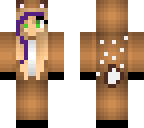 reindeer girl (green eyes and purple streak)