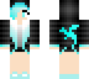 teal dragon hoodie girl