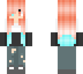 cute red and blue hair girl