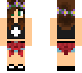 grunge girl dark hair fixed purple flowers