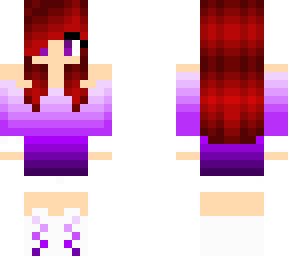 purple winter redhead girl
