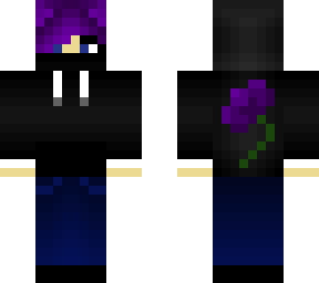 purple hair girl w/hoodie and mask