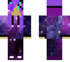 blushing galaxy hoodie anime girl