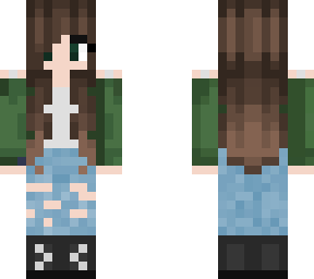 girl with green shirt and blue jeans