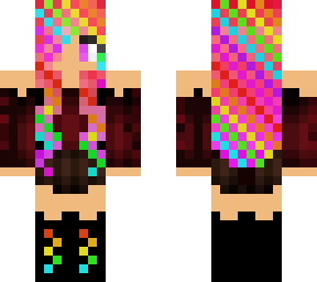 rainbow haired anime girli ( made this at midnight so i was tired)