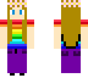 rainbow girl with brown hair