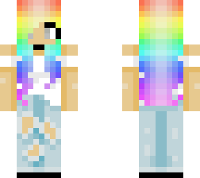 rainbow hair girl with choker